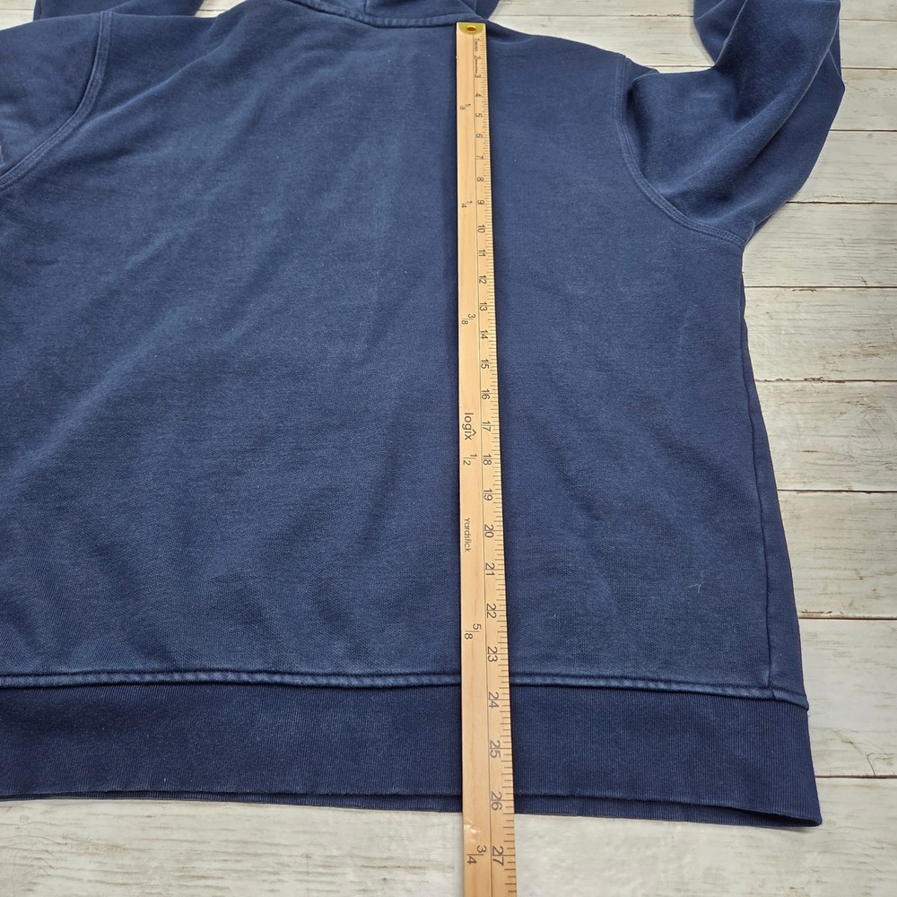 Adidas Originals Trefoil Hoodie Pullover Men Large Navy Blue Embroidered Logo - Picture 7 of 8